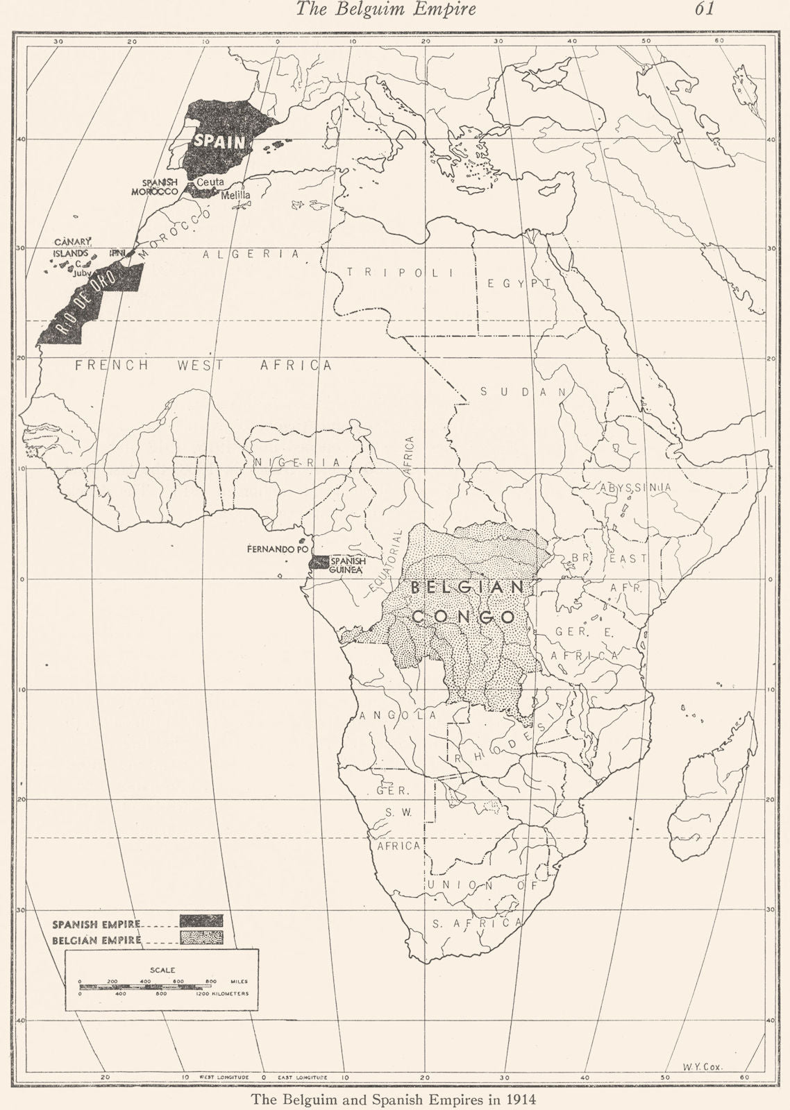 WORLD. The Belguim and Spanish Empires in 1914 1948 old vintage map plan chart